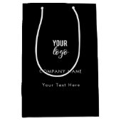 Aangepaste zakelijke Logo QR-code Sociale media zw Medium Cadeauzakje (Voorkant)