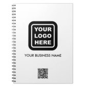 Aangepaste zakelijke logo QR-code tekst promotie Notitieboek (Voorkant)