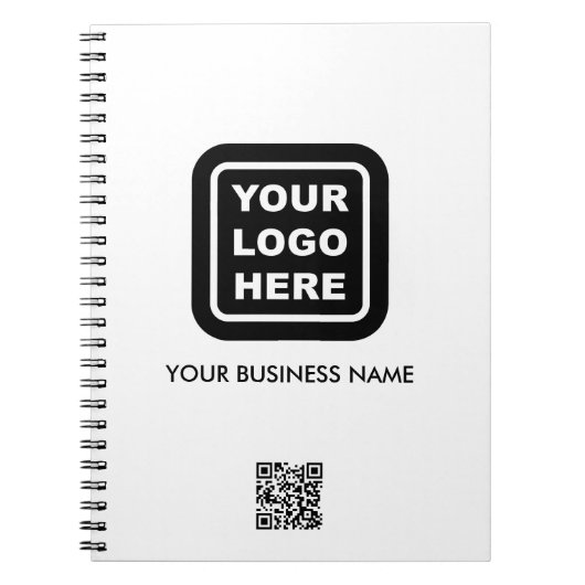 Aangepaste zakelijke logo QR-code tekst promotione Notitieboek (Voorkant)