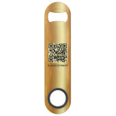 Aangepaste Zakelijke Logo QR Code Url Glamour Goud Speed Flessenopener (Achterkant)