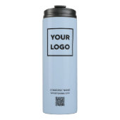 Aangepaste zakelijke Logo QR-code voor lichtblauw Thermosbeker (Voorkant)