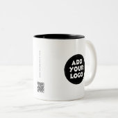 Aangepaste zakelijke logo QR-code website Tweekleurige Koffiemok (Voorkant rechts)