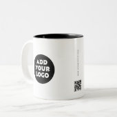 Aangepaste zakelijke logo QR-code website Tweekleurige Koffiemok (Voorkant links)