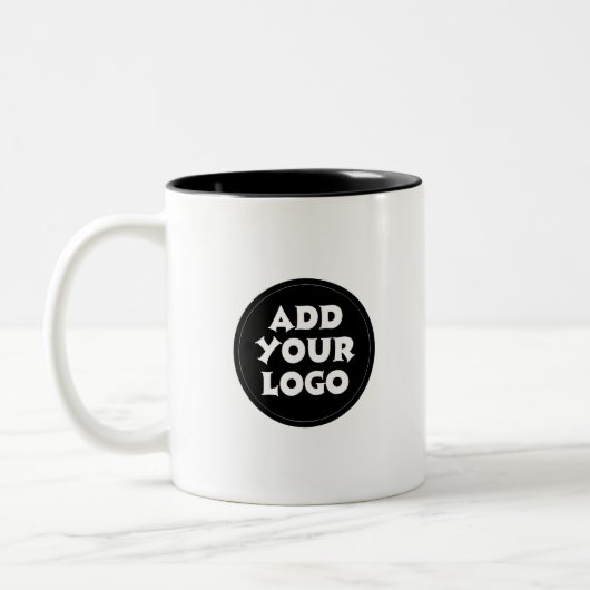 Aangepaste zakelijke logo QR-code website Tweekleurige Koffiemok (Links)