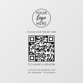 Aangepaste Zakelijke Logo QR Code Winkelgevel Raamsticker (Vel)