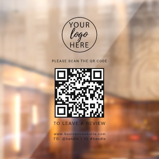 Aangepaste Zakelijke Logo QR Code Winkelgevel Raamsticker (Vel 2)