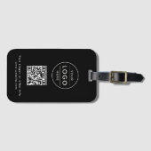 Aangepaste zakelijke logo QR-code zwart Bagagelabel (Voorkant (horizontaal))