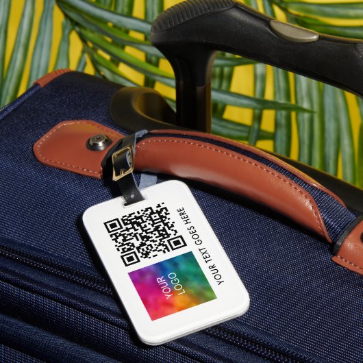 Aangepaste zakelijke Logo QR-codenaam Tekst Bagagelabel (Voorkant Insitu 1)