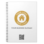 Aangepaste zakelijke Logo QR-tekstpromotie Notitieboek (Voorkant)