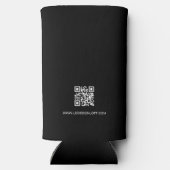 Aangepaste zakelijke logo QR-website professioneel Seltzer Blikjeskoeler (Achterkant)