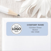 Aangepaste Zakelijke Logo & Retour Adres Baby Blue Etiket (Insitu)