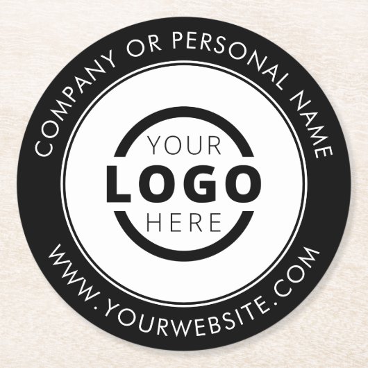 Aangepaste zakelijke Logo Ronde Kartonnen Onderzetter (Voorkant)