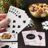 Aangepaste zakelijke Logo roze glitter marmer Pokerkaarten (Insitu)