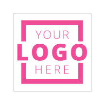 Aangepaste zakelijke Logo roze inktrubber stempel