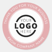 Aangepaste zakelijke Logo - Roze Ronde Sticker (Voorkant)