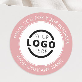 Aangepaste zakelijke Logo - Roze Ronde Sticker