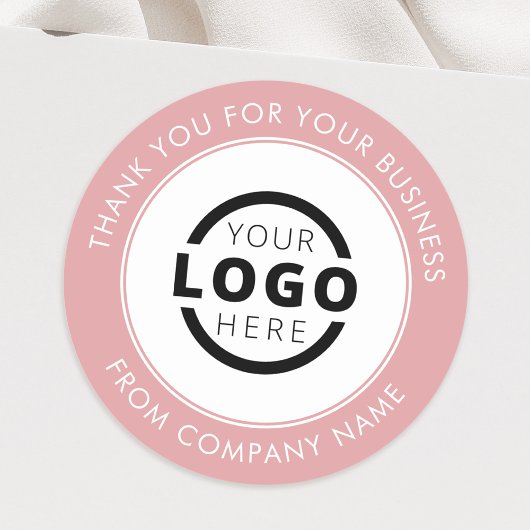Aangepaste zakelijke Logo - Roze Ronde Sticker