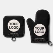 Aangepaste zakelijke Logo Slogan Professional Ovenwant & Pannenlap Set (Voorkant)