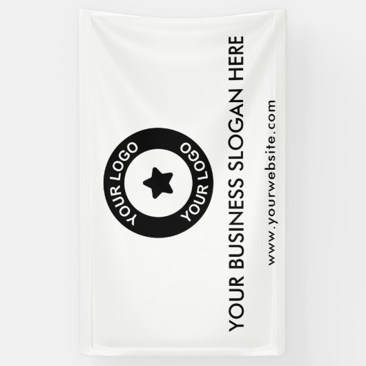 Aangepaste zakelijke Logo Slogan Website - Promoti Spandoek (Verticaal)