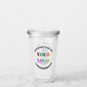 Aangepaste zakelijke Logo Social Media Acryl Tumbl Acryl Drinkbeker (Achterkant)