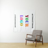 Aangepaste zakelijke Logo Social Media Naam Tapest Wandkleed (In Situ (horizontaal))