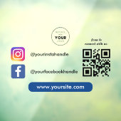 Aangepaste Zakelijke Logo Social Media QR Code Sca Raamsticker