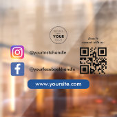Aangepaste Zakelijke Logo Social Media QR Code Sca Raamsticker