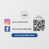 Aangepaste Zakelijke Logo Social Media QR Code Sca Raamsticker
