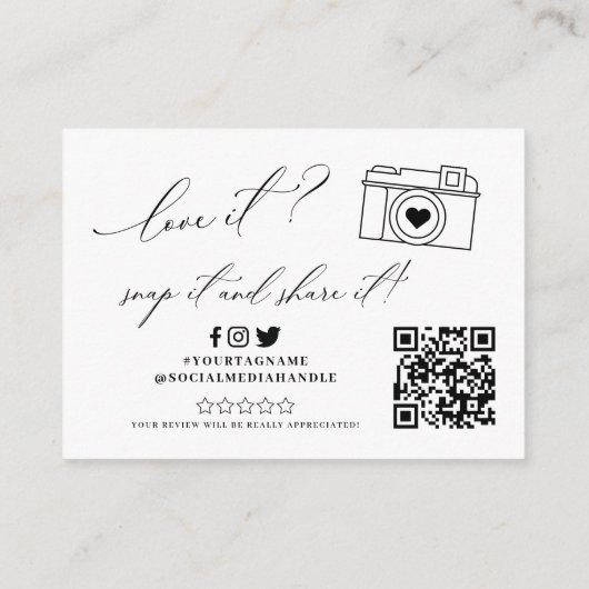 Aangepaste zakelijke Logo Sociale media Hartelijk  Informatiekaartje (Achterkant)