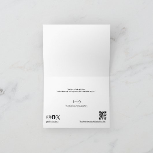 Aangepaste Zakelijke Logo Sociale Website Code Dan Bedankkaart (Binnen)