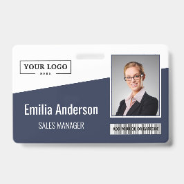 Aangepaste zakelijke Logo streepjescode foto werkn Badge