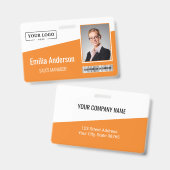 Aangepaste zakelijke Logo-streepjescode Fotomedewe Badge (Front & Back)