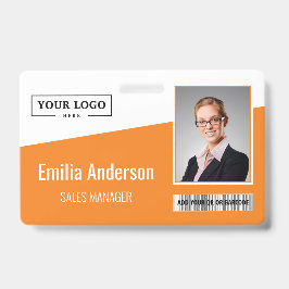 Aangepaste zakelijke Logo-streepjescode Fotomedewe Badge