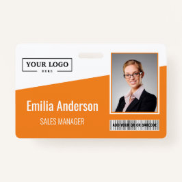 Aangepaste zakelijke Logo-streepjescode Fotomedewe Badge