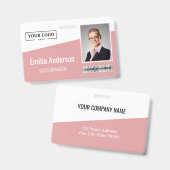 Aangepaste zakelijke Logo streepjescode Fotowerkne Badge (Front & Back)