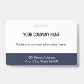 Aangepaste zakelijke Logo streepjescode Werknemer  Badge (Achterkant)