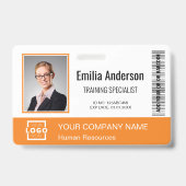 Aangepaste zakelijke Logo streepjescode werknemer  Badge (Front)