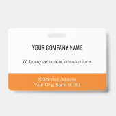 Aangepaste zakelijke Logo streepjescode werknemer  Badge (Back)