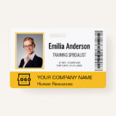 Aangepaste zakelijke Logo streepjescode werknemer  Badge (Voorkant)