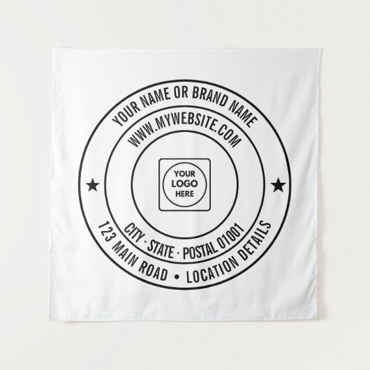 Aangepaste zakelijke logo-tekst branding wanddispl wandkleed (Voorkant)