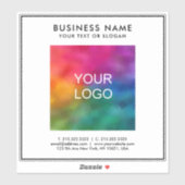 Aangepaste zakelijke Logo-tekst Glanzend Transpara Sticker (Vel)