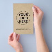 Aangepaste zakelijke logo & tekst l Rustic Kraft P Flyer (Hand)