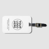 Aangepaste Zakelijke Logo & Tekst l Zwart & Wit Pr Bagagelabel (Voorkant (horizontaal))