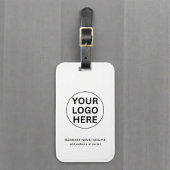 Aangepaste Zakelijke Logo & Tekst l Zwart & Wit Pr Bagagelabel