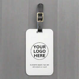 Aangepaste Zakelijke Logo & Tekst l Zwart & Wit Pr Bagagelabel