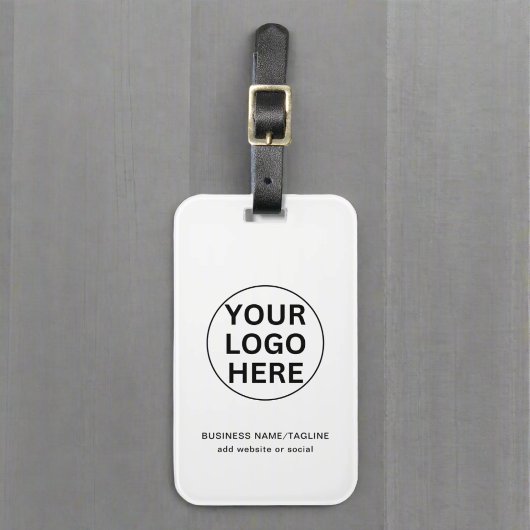 Aangepaste Zakelijke Logo & Tekst l Zwart & Wit Pr Bagagelabel