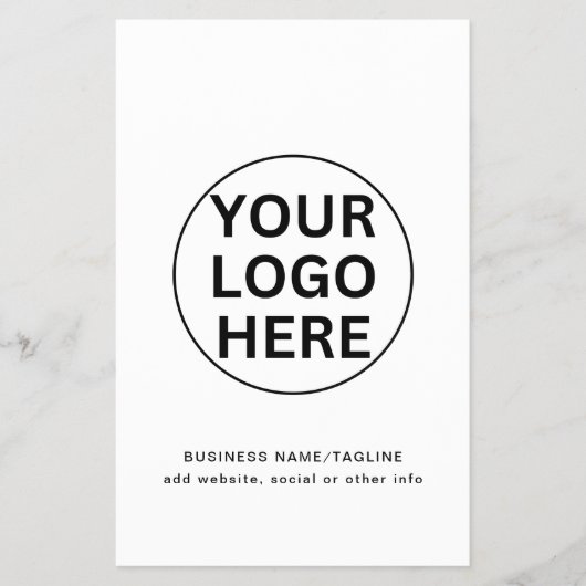 Aangepaste Zakelijke Logo & Tekst l Zwart & Wit Pr Flyer (Voorkant)