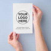 Aangepaste Zakelijke Logo & Tekst l Zwart & Wit Pr Flyer (Hand)