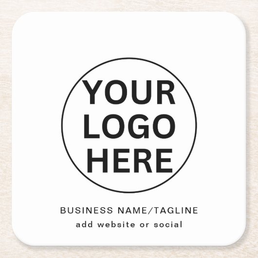 Aangepaste Zakelijke Logo & Tekst l Zwart & Wit Pr Kartonnen Onderzetters (Voorkant)