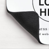 Aangepaste Zakelijke Logo & Tekst l Zwart & Wit Pr Muismat (Hoek)